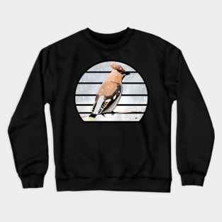 Waxwing Winter Snow Bird Watching Birding Ornithologist Gift Crewneck Sweatshirt